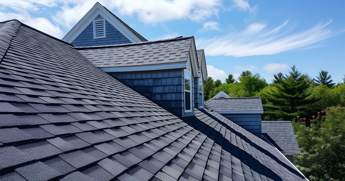 Beautiful new roof with black shingles